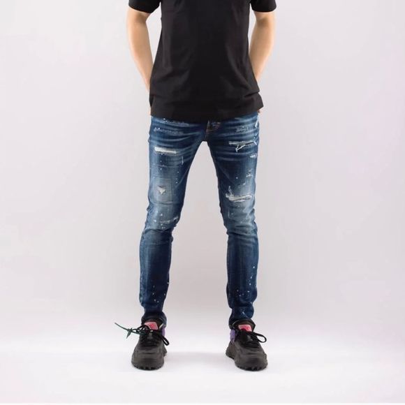 7th HVN London Men’s Distressed Dark Wash Slim Jeans Size 32 - Picture 3 of 15